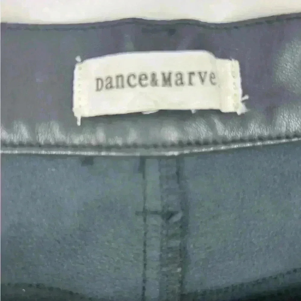 Dance & Marvel Women's‎ Distressed Black Denim faux leather Mini Skirt Size M - Picture 4 of 13